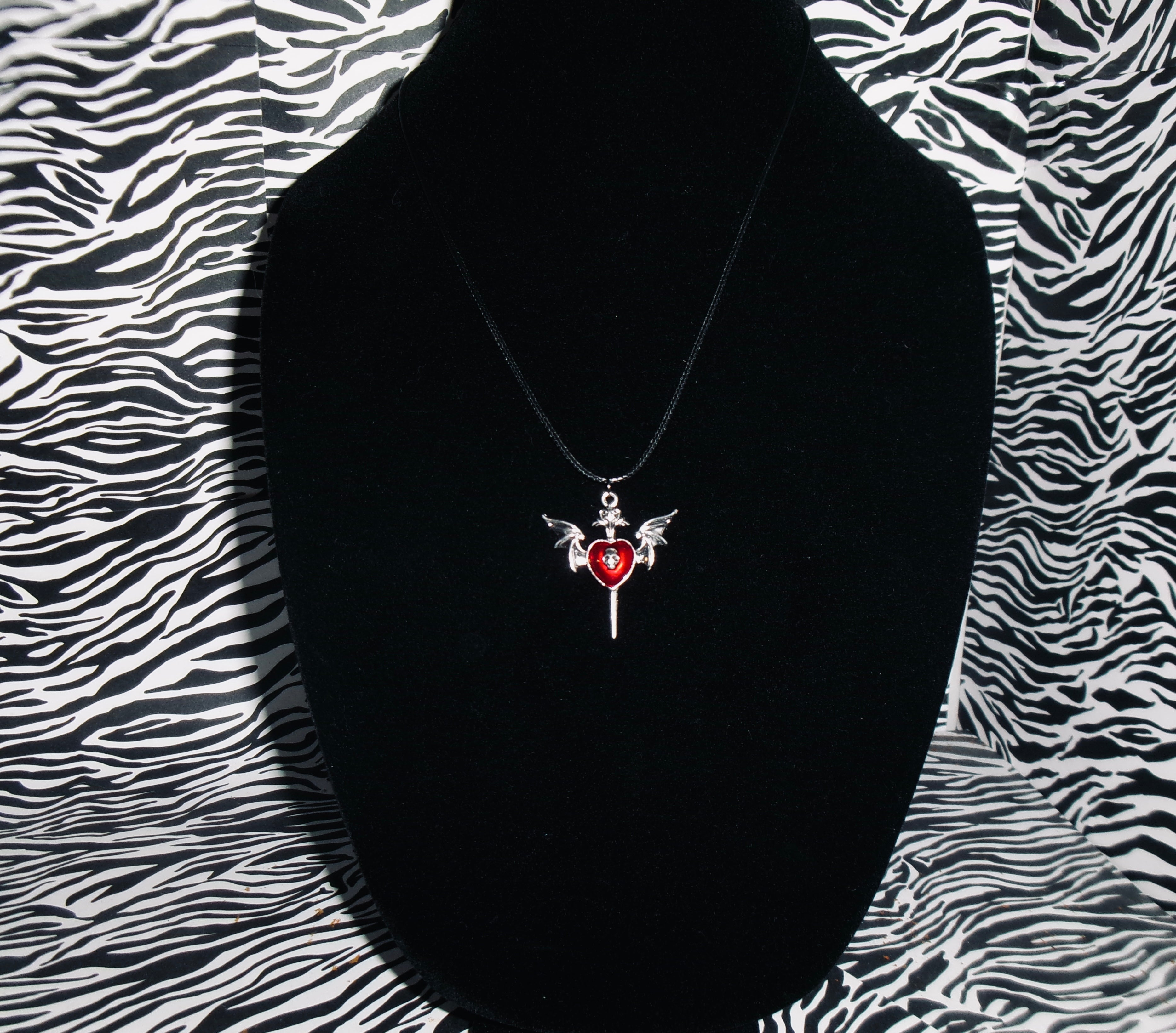 bat heart necklace