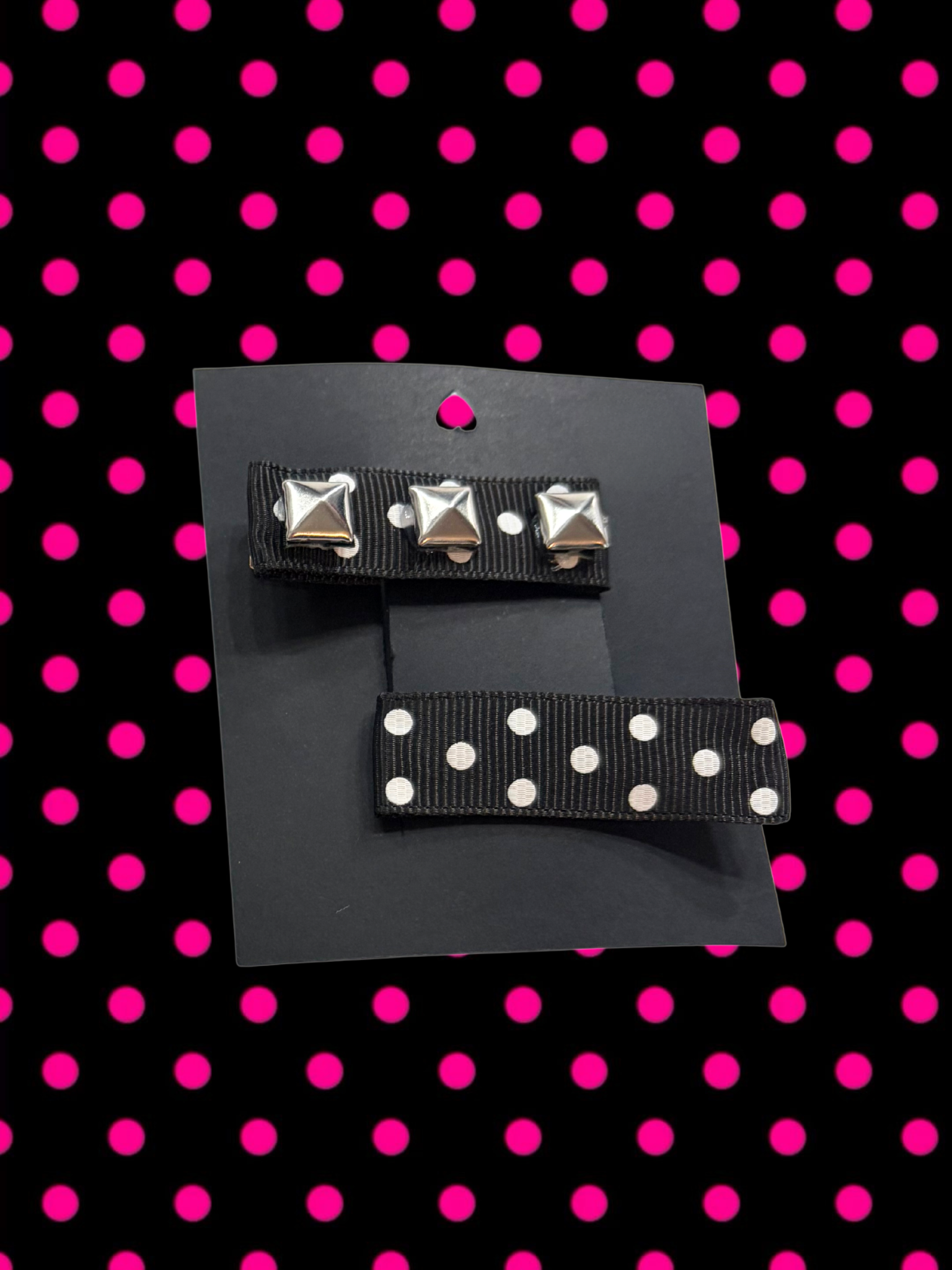 polka dot hair clips