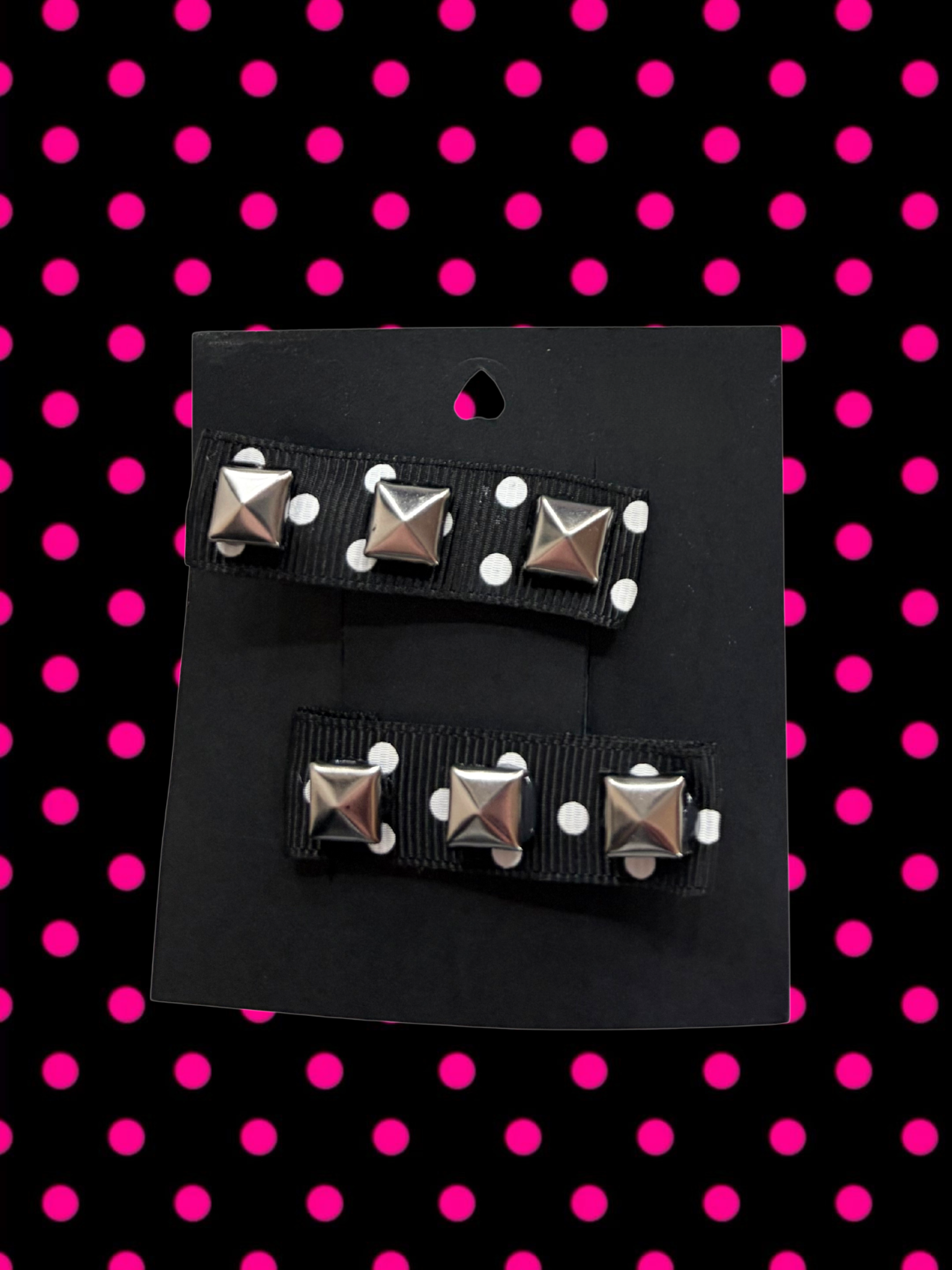 polka dot hair clips