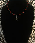 black and red beaded cross