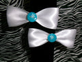 blue button bow